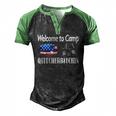 Welcome To Camp Quitcherbitchin 4Th Of July Camping Men's Henley Raglan T-Shirt Black Green