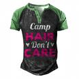 Womens Funny Camping Music Festival Camp Hair Dont Care T Shirt Men's Henley Shirt Raglan Sleeve 3D Print T-shirt Black Green