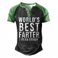 Worlds Best Farter I Mean Father Fathers Day Husband Fathers Day Gif Men's Henley Raglan T-Shirt Black Green