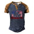 4Th Of July Freedom Isnt Free Veterans Day Men's Henley Raglan T-Shirt Brown Orange