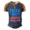 4Th Of July S For Men Faith Family Friends Freedom Men's Henley Raglan T-Shirt Brown Orange