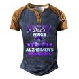 Alzheimers Awareness Products Dads Wings Memorial Men's Henley Raglan T-Shirt Brown Orange
