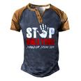 Anti Bully Movement Stop Bullying Supporter Stand Up Speak Men's Henley Raglan T-Shirt Brown Orange