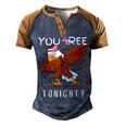 Are You Free Tonight 4Th Of July American Dabbing Bald Eagle Men's Henley Shirt Raglan Sleeve 3D Print T-shirt Brown Orange