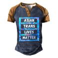 Asian Trans Lives Matter Lgbtq Transsexual Pride Flag Men's Henley Raglan T-Shirt Brown Orange