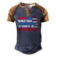 Beer Bacon German Shepherd Guns & Freedom Tee July Men's Henley Raglan T-Shirt Brown Orange