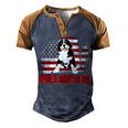 Bernese Mountain Dad American Flag 4Th Of July Dog Lovers V2 Men's Henley Shirt Raglan Sleeve 3D Print T-shirt Brown Orange