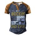Best Buckin Dad Ever Funny Deer Hunter Cool Hunting Men's Henley Shirt Raglan Sleeve 3D Print T-shirt Brown Orange