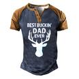 Best Buckin Dad Ever Mens Men's Henley Raglan T-Shirt Brown Orange
