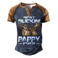 Best Buckin Pappy Ever Deer Hunting Bucking Father Men's Henley Shirt Raglan Sleeve 3D Print T-shirt Brown Orange