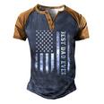 Best Dad Ever Flag American Fathers Day For Dad Son Men's Henley Raglan T-Shirt Brown Orange