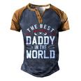 Mens The Best Daddy In The World Father Dad Fathers Day Men's Henley Raglan T-Shirt Brown Orange