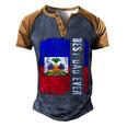 Best Haitian Dad Ever Haiti Daddy Fathers Day Men's Henley Shirt Raglan Sleeve 3D Print T-shirt Brown Orange