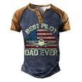 Best Pilot Dad Ever Fathers Day American Flag 4Th Of July Men's Henley Shirt Raglan Sleeve 3D Print T-shirt Brown Orange