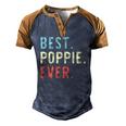 Best Poppie Ever Cool Vintage Fathers Day Men's Henley Raglan T-Shirt Brown Orange