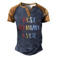 Mens Best Roman Ever Retro Vintage First Name Men's Henley Raglan T-Shirt Brown Orange