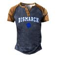 Bismarck High School Lions C2 College Sports Men's Henley Raglan T-Shirt Brown Orange
