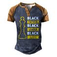 Black Father Black King Fathers Day Men's Henley Raglan T-Shirt Brown Orange