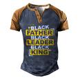 Mens Black Father Black Leader Black King African American Pride Men's Henley Raglan T-Shirt Brown Orange