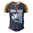 Bmx Dad Coach Sponsor Mechanic Driver On Back Classic Men's Henley Raglan T-Shirt Brown Orange
