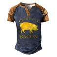 Body By Bacon Bbq Grilling Ham Loving Mens Men's Henley Raglan T-Shirt Brown Orange