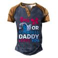 Burnouts Or Bows Daddy Loves You Gender Reveal Party Baby Men's Henley Raglan T-Shirt Brown Orange