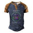 Camper Tee Happy Camping Lover Camp Vacation Men's Henley Raglan T-Shirt Brown Orange