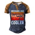 Car Graphic Car Mechanics Car Fathers Car Repair Dads Men's Henley Raglan T-Shirt Brown Orange