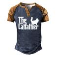 The Catfather Cat Dad For Men Cat Lover Men's Henley Raglan T-Shirt Brown Orange