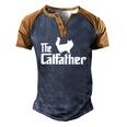 The Catfather Persian Cat Lover Father Cat Dad Men's Henley Raglan T-Shirt Brown Orange