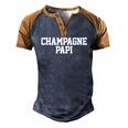 Champagne Papi Dad Fathers Day Love Family Support Tee Men's Henley Raglan T-Shirt Brown Orange
