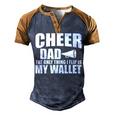 Cheer Dad The Only Thing I Flip Is My Wallet Men's Henley Shirt Raglan Sleeve 3D Print T-shirt Brown Orange
