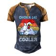 Chicken Chicken Chicken Dad Like A Regular Dad Farmer Poultry Father Day V2 Men's Henley Shirt Raglan Sleeve 3D Print T-shirt Brown Orange