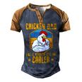 Chicken Chicken Chicken Dad Like A Regular Dad Farmer Poultry Father Day_ Men's Henley Shirt Raglan Sleeve 3D Print T-shirt Brown Orange