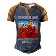 Chicken Chicken Chicken Dad Like A Regular Dad Farmer Poultry Father Day_ V4 Men's Henley Shirt Raglan Sleeve 3D Print T-shirt Brown Orange