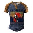 Chicken Chicken Chicken Dad Like A Regular Dad Farmer Poultry Father Day_ V7 Men's Henley Shirt Raglan Sleeve 3D Print T-shirt Brown Orange
