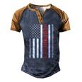Cornhole American Flag 4Th Of July Bags Player Novelty Men's Henley Raglan T-Shirt Brown Orange