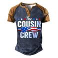 Cousin Crew 4Th Of July Patriotic American Family Matching Men's Henley Raglan T-Shirt Brown Orange