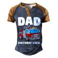 Dad Birthday Crew Fire Truck Firefighter Fireman Party Men's Henley Shirt Raglan Sleeve 3D Print T-shirt Brown Orange