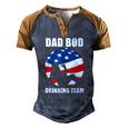 Mens Dad Bod Drinking Team American Us Flag Vintage Fathers Day Men's Henley Raglan T-Shirt Brown Orange