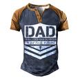 Dad Dedicated And Devoted Happy Fathers Day Men's Henley Raglan T-Shirt Brown Orange
