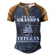 Im A Dad Grandpa Veteran Fathers Day Men's Henley Raglan T-Shirt Brown Orange