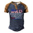 Dad Happy Fathers Day No Matter How Hard Life Gets At Least Men's Henley Raglan T-Shirt Brown Orange