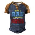 Being A Dad Is An Honor Being A Pawpaw Is Priceless Vintage Men's Henley Raglan T-Shirt Brown Orange