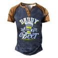 Dad Needs A Beer Button Up S Beer Drinking Love Men's Henley Raglan T-Shirt Brown Orange