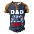 Dad Of Birthday Boy Time To Level Up Video Game Birthday Men's Henley Shirt Raglan Sleeve 3D Print T-shirt Brown Orange
