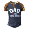 Dad Of One Boy And Two Girls Men's Henley Shirt Raglan Sleeve 3D Print T-shirt Brown Orange