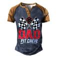 Dad Pit Crew Race Car Birthday Party Racing Family Men's Henley Shirt Raglan Sleeve 3D Print T-shirt Brown Orange