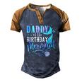 Daddy Of The Birthday Mermaid Family Matching Party Squad Men's Henley Raglan T-Shirt Brown Orange