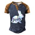 Mens Daddy Bunny Easter Egg Polka Dot Bunny Rabbit Father Dad Men's Henley Raglan T-Shirt Brown Orange
